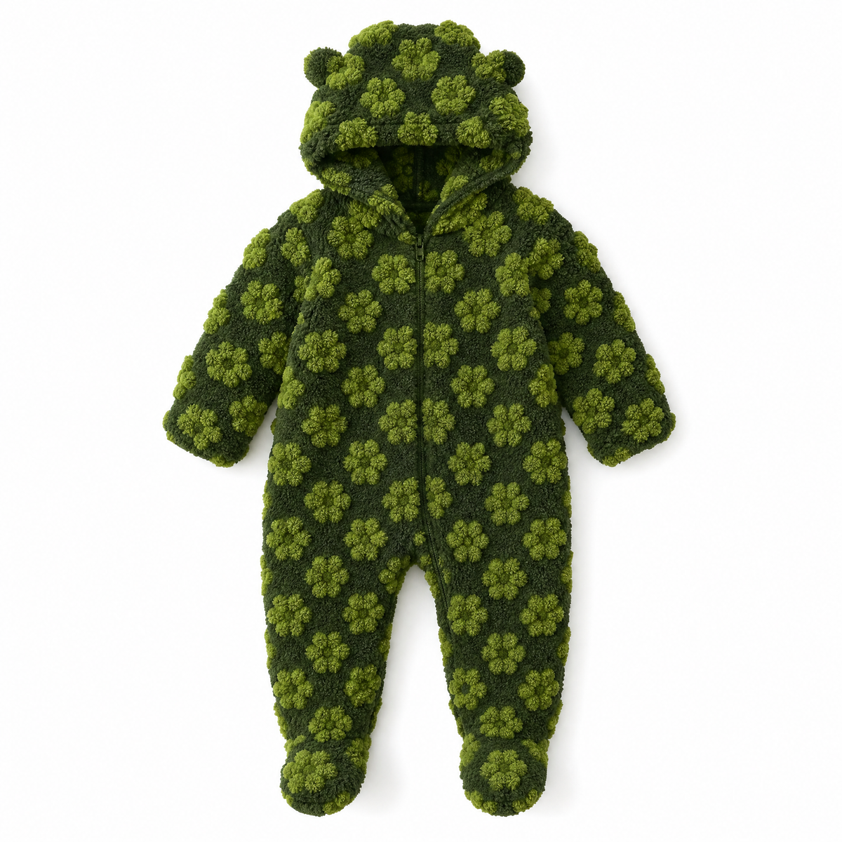 Pyjama Tortue Bébé — combinaison douillette à carapace, coloris vert, photo 8
