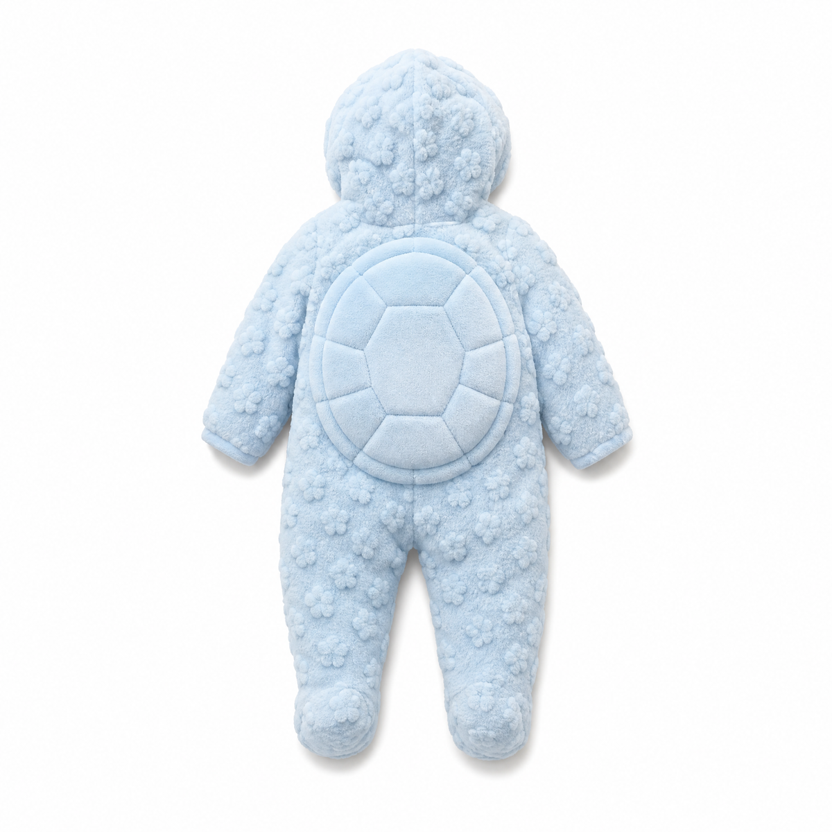 Pyjama Tortue Bébé — combinaison douillette à carapace, coloris bleu, photo 11