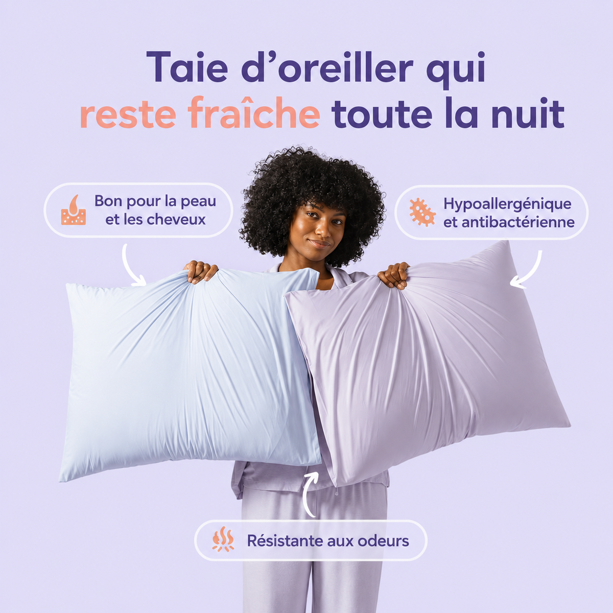 Lot de 2 taies d'oreiller rafraîchissantes - Yuzu Sleep, photo 1