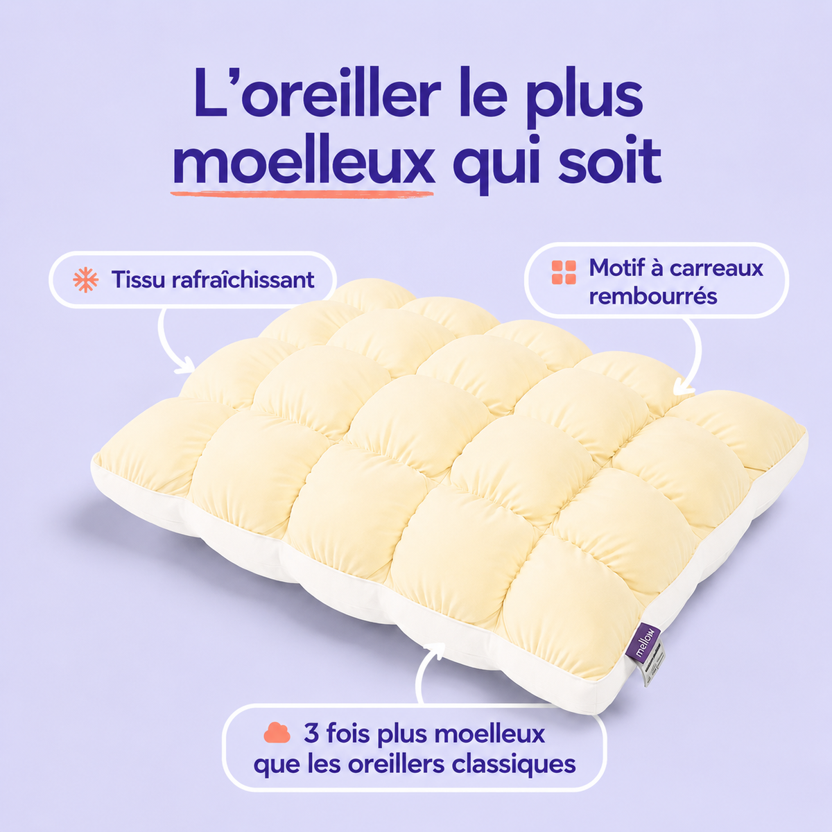Nuage — Oreiller moelleux au toucher frais, coloris jaune vanille, photo 21