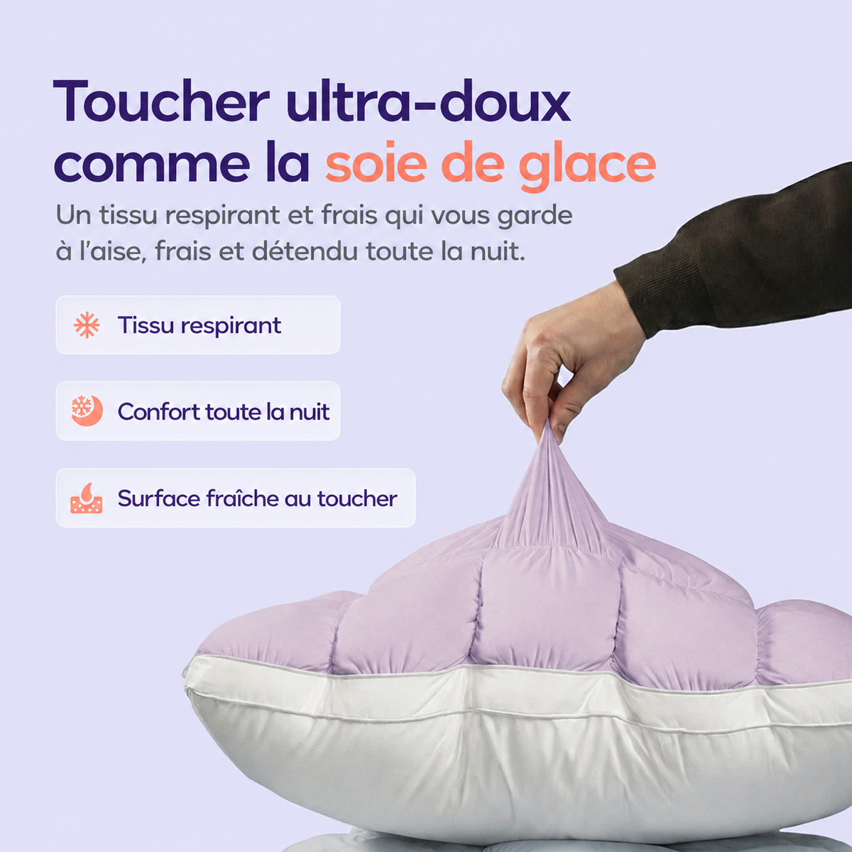 Nuage — Oreiller moelleux au toucher frais, coloris lavande, photo 25