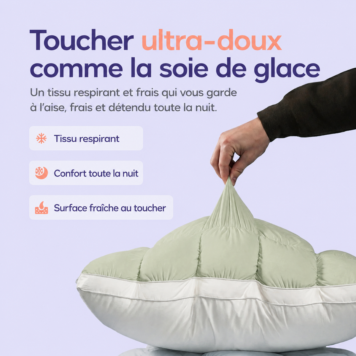 Nuage — Oreiller moelleux au toucher frais, coloris vert sauge, photo 28